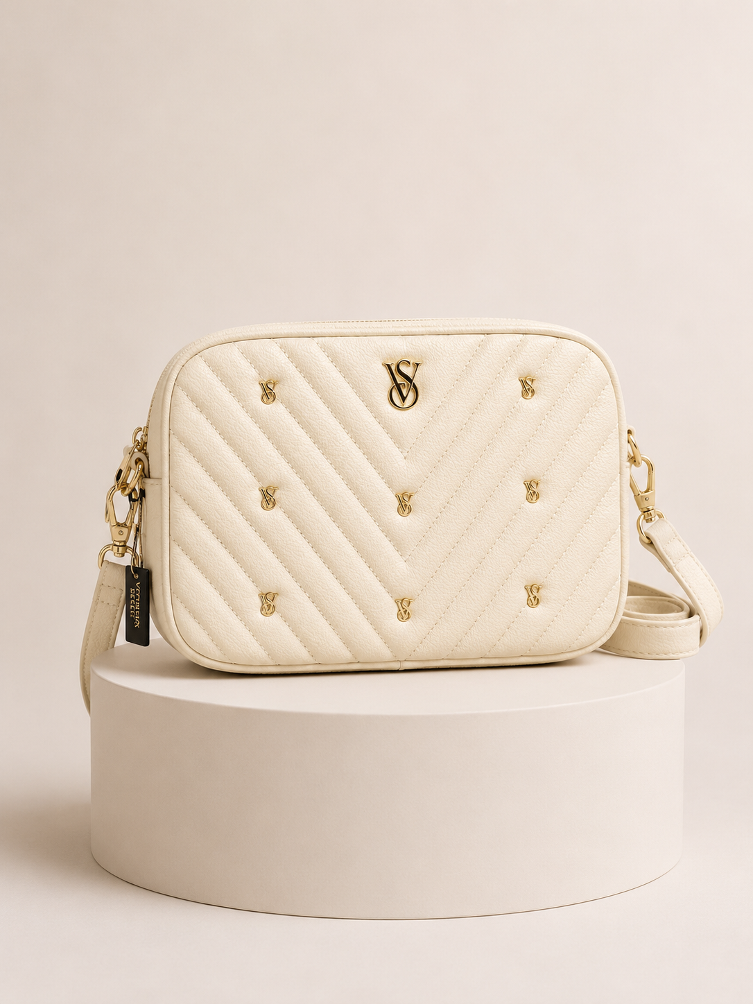 Cartera Victoria’s Secret Crossbody Acolchada Color Marfil